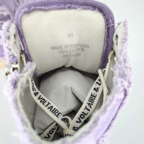 ZADIG & VOLTAIRE High Flash Canvas Sneakers in Boomerang Purple - Size 10 - NIB - Picture 8 of 16